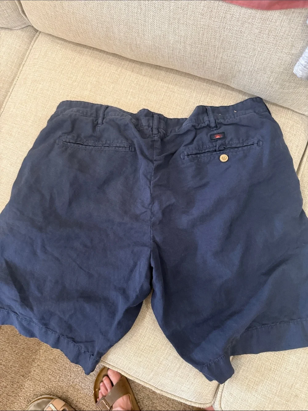 Faherty Men's Navy Flat-Front Cotton Shorts